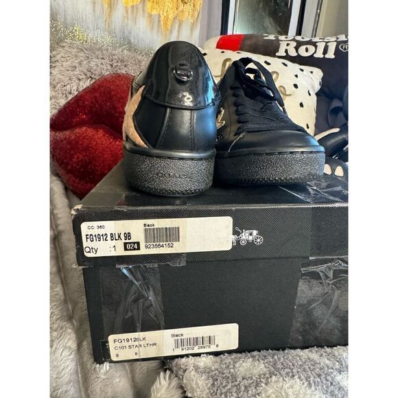 Coach c101 sherpa stars leather sneakers 9 womens - Picture 11 of 12